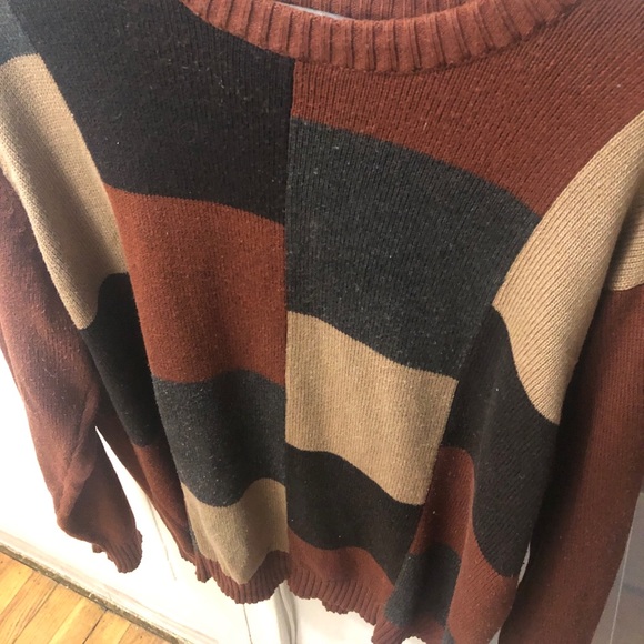Oscar De La Renta Color Block Mens Crewneck Pullover Sweater XL - Picture 3 of 5
